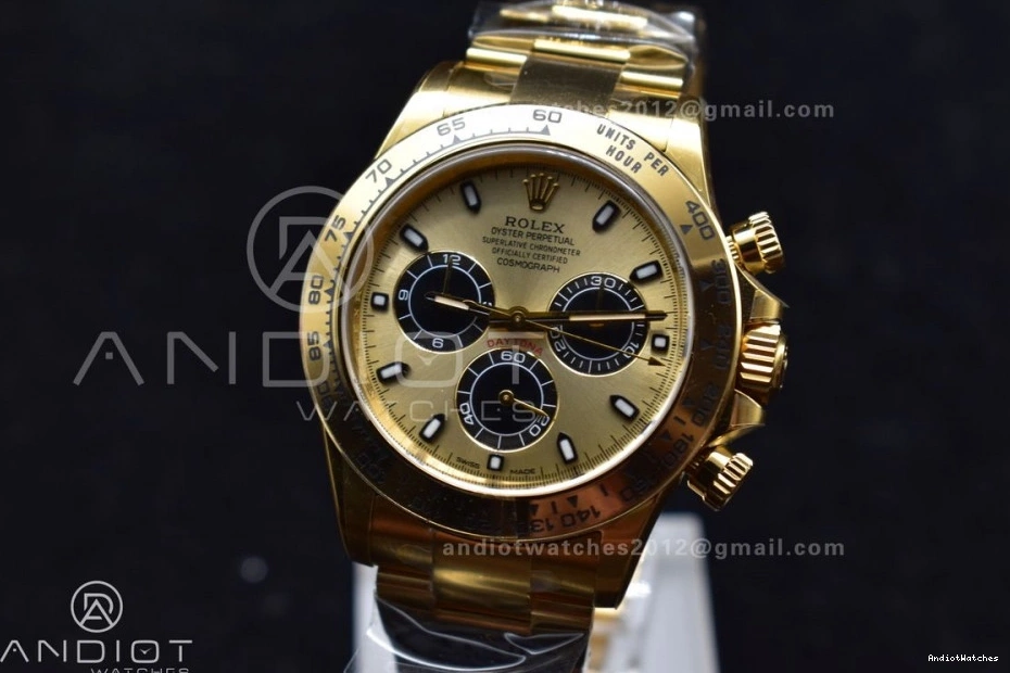 Durable YG V 116505 Dial Clean 399 on Markers 1:1 Edition YG Best SA4130 Black Daytona Bracelet 1115